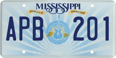 MS license plate APB201