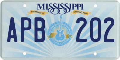 MS license plate APB202