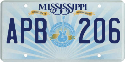 MS license plate APB206