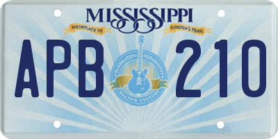 MS license plate APB210