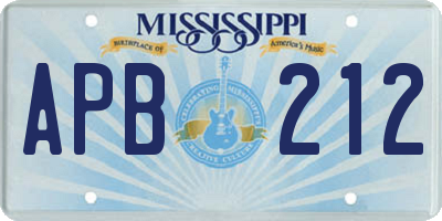 MS license plate APB212