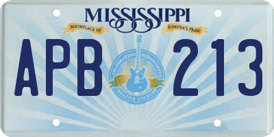 MS license plate APB213