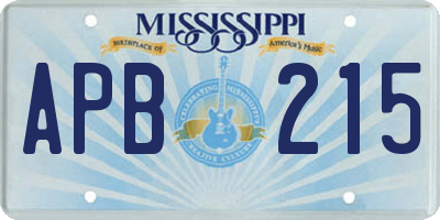 MS license plate APB215