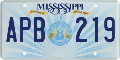 MS license plate APB219