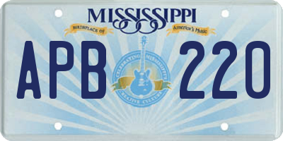 MS license plate APB220