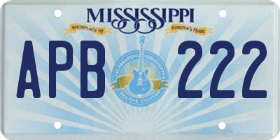 MS license plate APB222