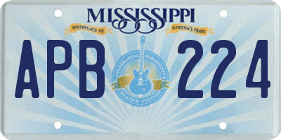 MS license plate APB224