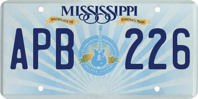 MS license plate APB226