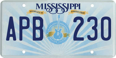 MS license plate APB230