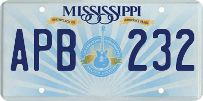 MS license plate APB232