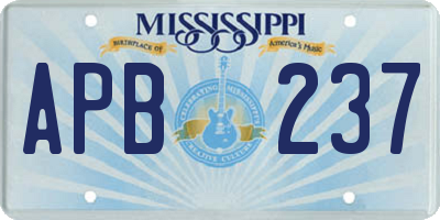 MS license plate APB237