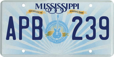 MS license plate APB239
