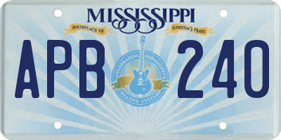 MS license plate APB240