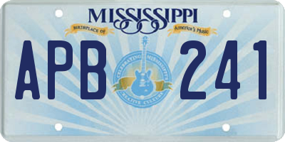 MS license plate APB241