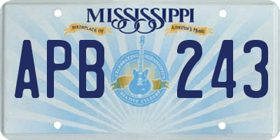 MS license plate APB243