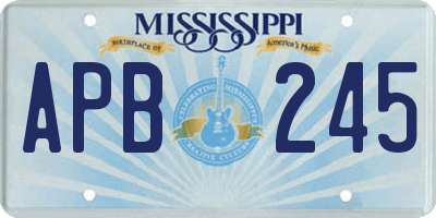 MS license plate APB245