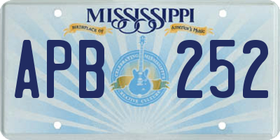 MS license plate APB252
