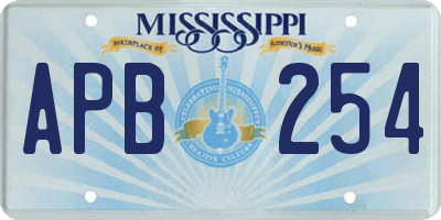 MS license plate APB254