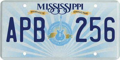 MS license plate APB256