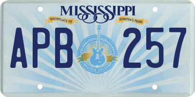 MS license plate APB257