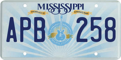 MS license plate APB258