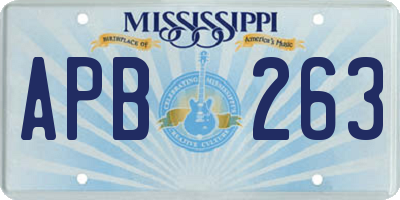 MS license plate APB263