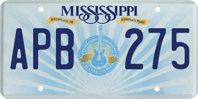 MS license plate APB275