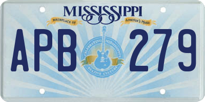MS license plate APB279
