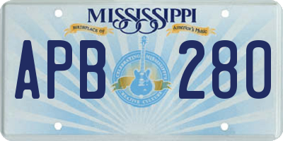 MS license plate APB280