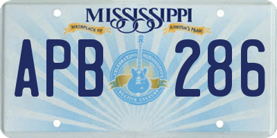 MS license plate APB286