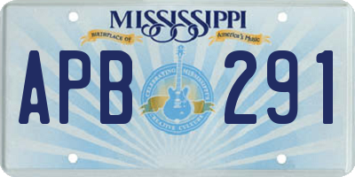 MS license plate APB291