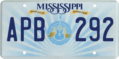 MS license plate APB292