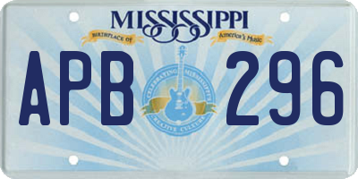 MS license plate APB296