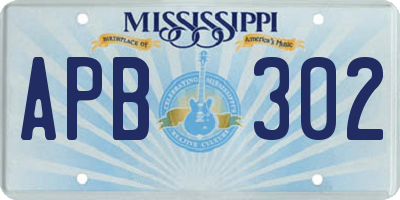 MS license plate APB302