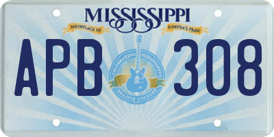 MS license plate APB308