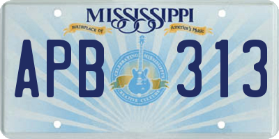 MS license plate APB313