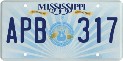 MS license plate APB317