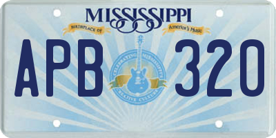 MS license plate APB320
