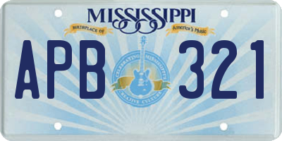 MS license plate APB321