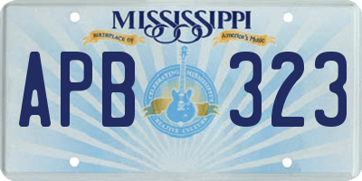 MS license plate APB323