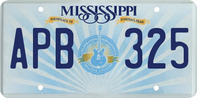 MS license plate APB325