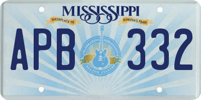 MS license plate APB332