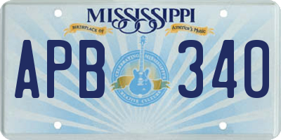 MS license plate APB340