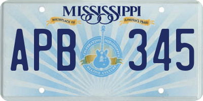 MS license plate APB345