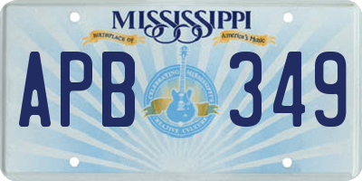 MS license plate APB349