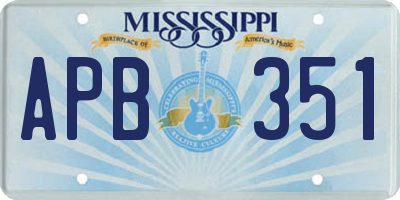 MS license plate APB351