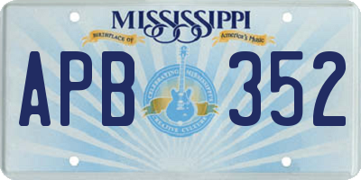 MS license plate APB352