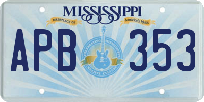MS license plate APB353