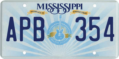 MS license plate APB354