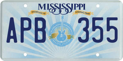 MS license plate APB355